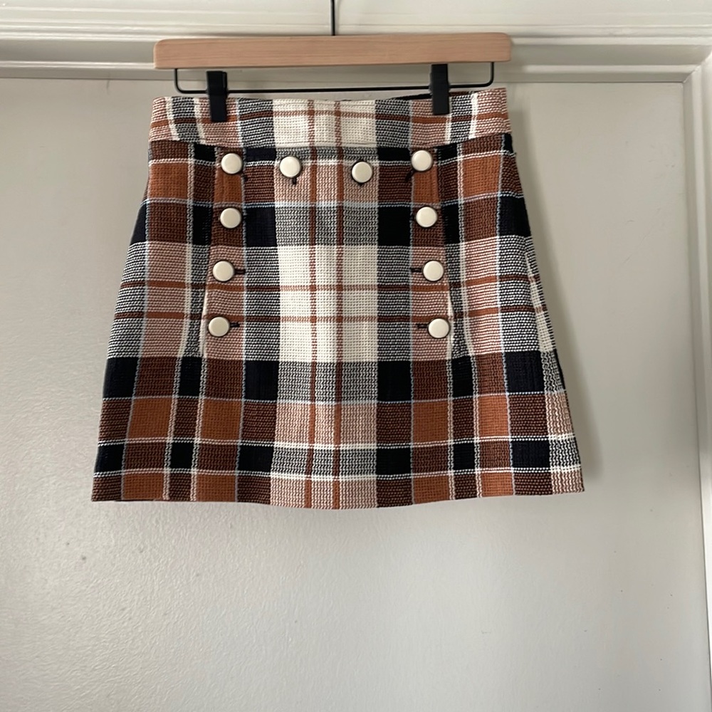 Veronica Beard Plaid Ording Skirt